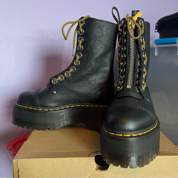 Dr Martens Sinclair Hi Max UK4 US6 Black Pisa New - Picture 2 of 10